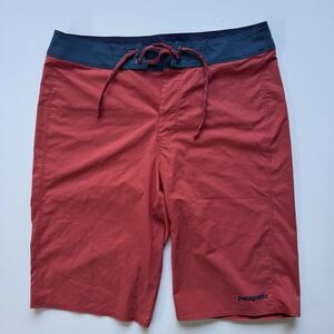 PATAGONIA Men's Hydropeak Board Shorts Mens 28 Sumac Red Beach‎ 4-Way Stretch